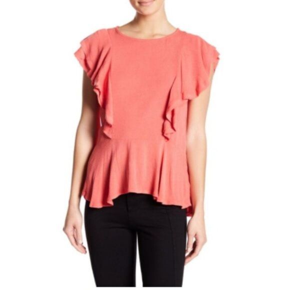 Harlowe & Graham Textured Ruffle Blouse - Picture 1 of 7